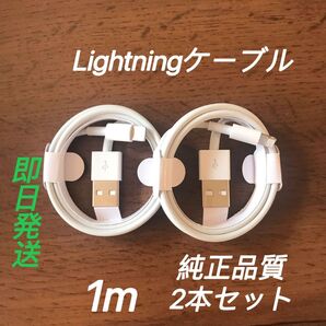 1m 2本純正品質 iPhone ライトニングケーブル USB 充電器