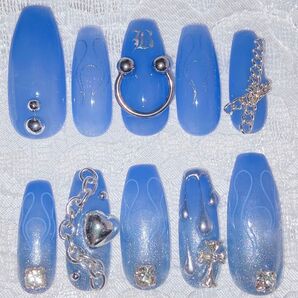 【サイズオーダー】個性派ネイル ストリートネイル ピアスネイル キラキラネイル サブカル 地雷