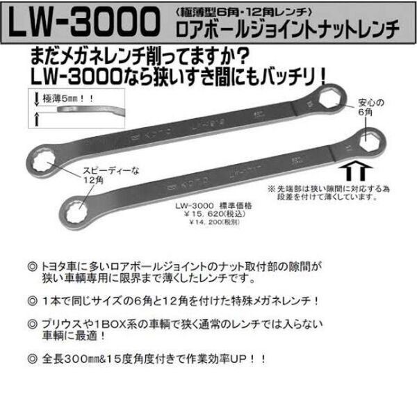 新品 LW-3000 KOTO 江東 メガネ ロアアーム 特殊工具 薄型 SST