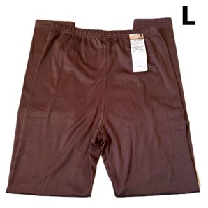 新品 未使用 レディース レギンス タイツ 防寒対策 裏起毛 ブラウン 茶色 L