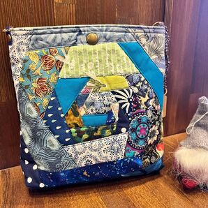 ショルダーバック ハンドメイド パッチ 通帳 ポーチ小