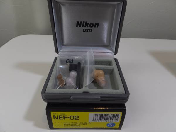 ◆ニコンエシロール小型耳穴補聴器◆NEF02左耳用◆バッテリー2640円分付◆