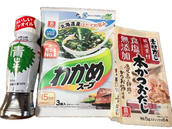理研 食品セット リケン ドレッシング わかめスープ 素材力だし かつおだし