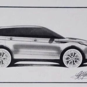 レンジローバー Evoque イヴォーク アートスケッチ デザイナーサイン 収納ケース付き