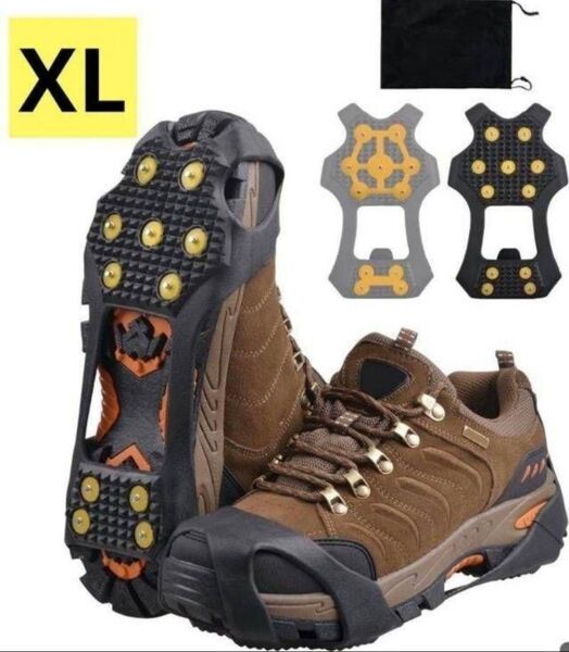 アイゼン 滑り止めスパイク 11本ピン スノースパイク 登山 雪対策 XL