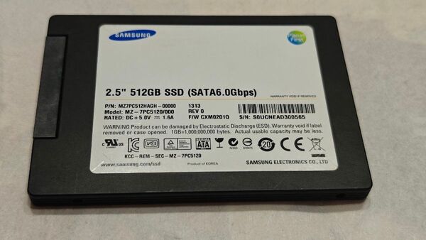 ★中古品★SAMSUNG MZ7PC512HAGH-000 : 512GB★使用時間:12530 H
