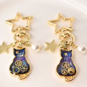 ☆星空にゃんこのキーホルダー☆