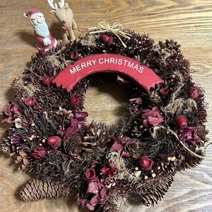 クリスマスリース 木の実 まつぼっくり 壁飾り christmas