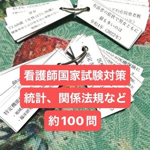 令和6年度、看護師国家試験対策 統計、法律など約100問 解答付き 単語帳勉強法