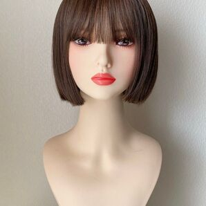 新品 フルウィッグ ボブ ぱっつん ナチュラルブラウン 耐熱 かつら ウィッグ