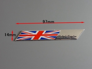 *UK* Flag アルミ ステッカー 1.4x9.7cm (UK82) 新品！ ▽Pntj