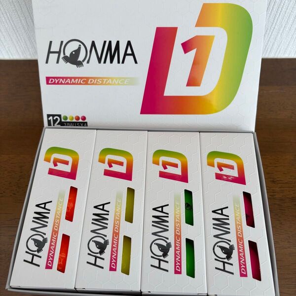 新品 ホンマ ホンマ D1 ゴルフボール モデル 1ダース(12個入り) マルチカラー HONMA ゴルフボール