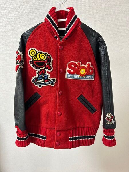 【希少】HYSTERIC GLAMOUR HYSTERIC MINI スタジャン ブルゾン 本革 サイズ8 ウール レザー