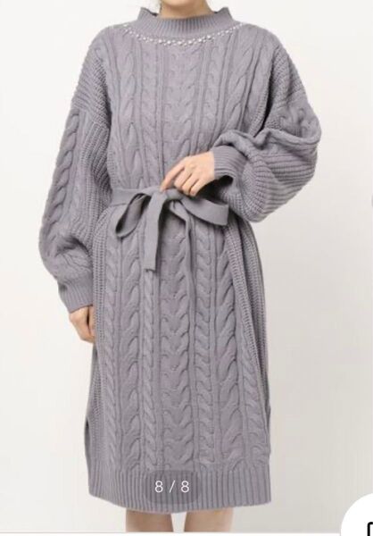axes femmeケーブル編みニットワンピース
