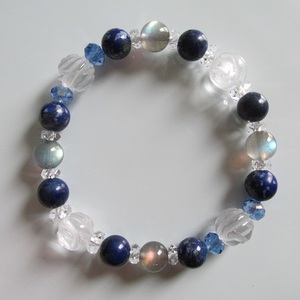  lapis lazuli, Rav lado light, crystal rose carving. bracele 