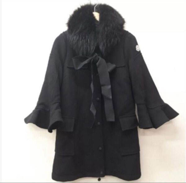 モンクレール sacai SHIO ダウン サイズ1 サカイ MONCLER ブラック コート ファー リボン コラボレーション