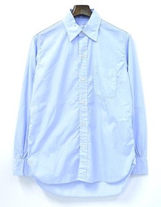 Hombre Nino （オンブレニーニョ） WORK SHIRT (100/2) L/S 長袖 ワークシャツ M BLUE パッカリング 訳あり