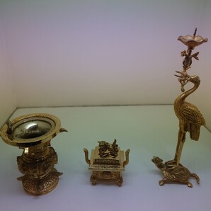 浄土真宗大谷派 三具足 花立3.5寸 燭台8寸