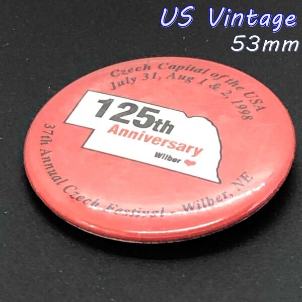 缶バッジ アメリカ 輸入 雑貨 ビンテージ 『 チェコフェス125周年 』 バッチ ( BAT1615 )