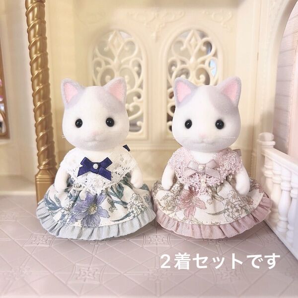 再販【ハンドメイド】クラシカルフラワーワンピース*女の子サイズ