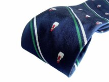 新品【送料無料】ブルックスブラザーズ ネイビー織地 シルク 刺繍 ネクタイ 雪だるまサンタ Brooks Brothers Snowman Stripe Silk Ti_画像4