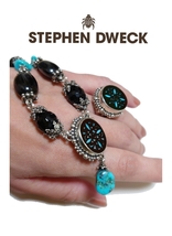 美品【スティーブンデュエック】ネックレス＆リング 2点セット☆Stephen Dweck オニキス ターコイズ ダイオプサイド 925_画像3