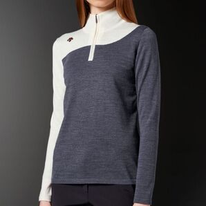 DESCENTE 定価2.4万 ジップスタンド セーター M バイカラー