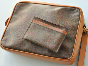 *ETRO Etro peiz Lee pattern second bag clutch bag card-case attaching *