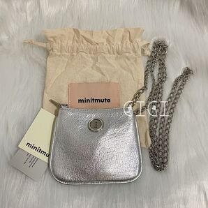 未使用 ミニミュート minitmute チェーン スモール ショルダーバッグ シルバー