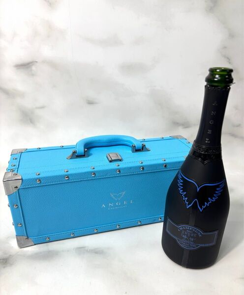 エンジェルシャンパン ブルー 空箱+空瓶 シャンパン ANGEL CHAMPAGNE 黒ボトル#207