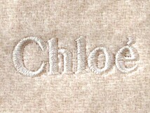 希少 新品 タグ付 Chloe クロエ 2018AW 洗えるカシミヤ100％ ロゴ刺繍 厚手 大判ストール マフラー ピンクベージュ MOONBAT ムーンバット_画像4