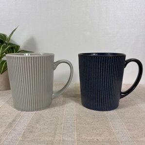 【新品・限定品】美濃焼 マグカップ2個セット グレー ブルー