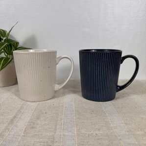 【新品・限定品】美濃焼 マグカップ2個セット ホワイト ブルー