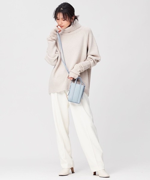 23区 ウールカシミヤブレンドバルキー タートルネック ニット 38 M