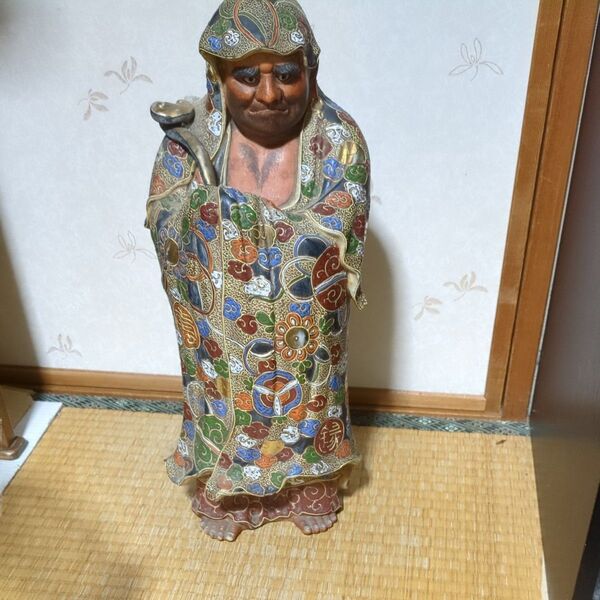 九谷焼 置物 陶器 仏教美術 色絵