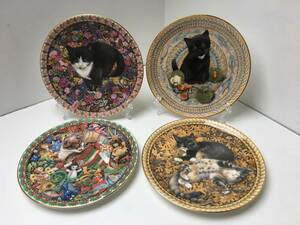 エインズレイ レズリーアンアイボリー 4枚 飾り皿 9月、10月、11月、12月 子猫 カレンダープレート Meet my kittens#