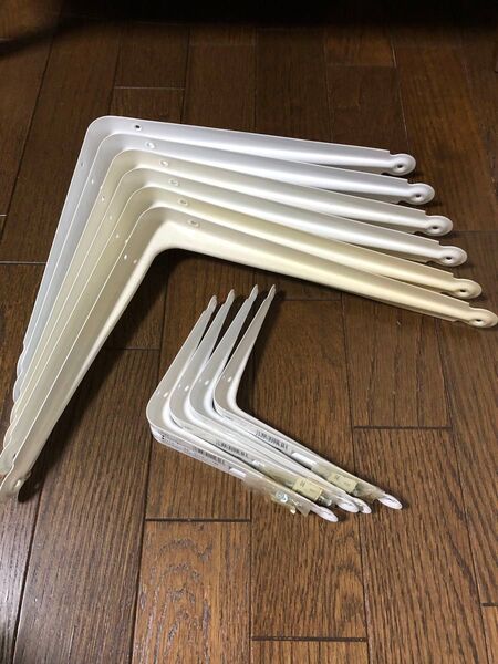 L型棚受け サイズ色々 新品と中古 合計10個 ホワイト シロ 250×300mm 6個 125×150mm 4個