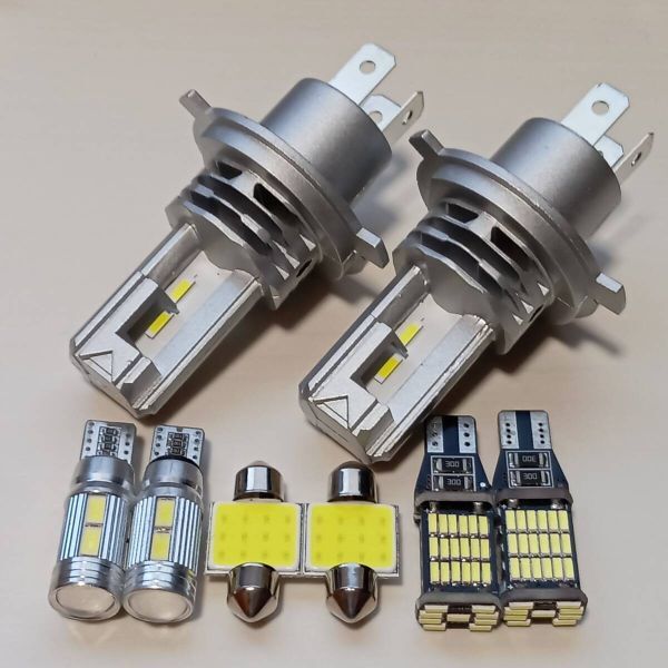 TV系 サンバー 超爆光! H4 LED ヘッドライト ルームランプ バックランプ ポジション 8個セット スバル /h4z/45/10/t31