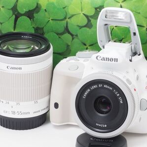【美品】スマホへ転送も可能♪希少な白 キャノンKissX7 ダブルレンズセット 短距離の物撮りからスナップ写真まで幅広く活躍♪