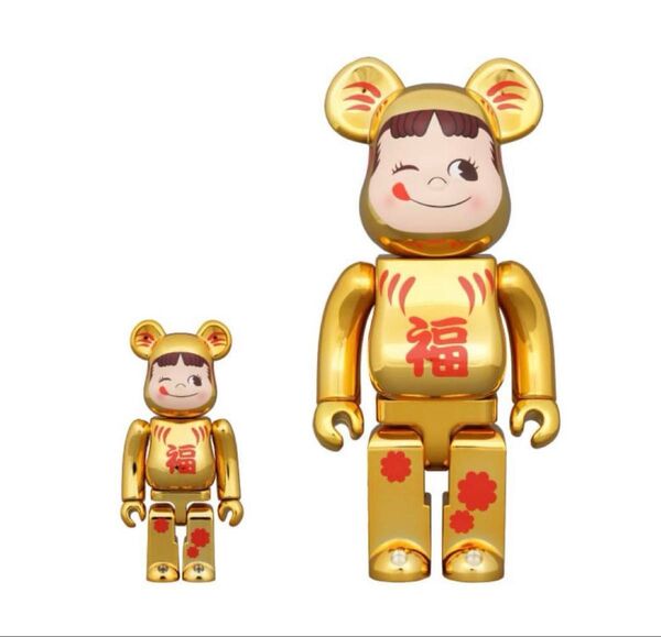 ベアブリック 達磨 ペコちゃん 金メッキ 100% & 400%