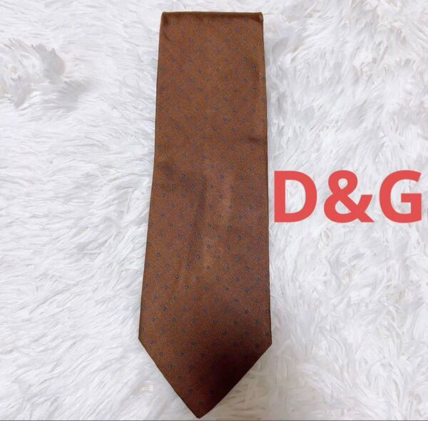 D&G ブラウン ドット ネクタイ