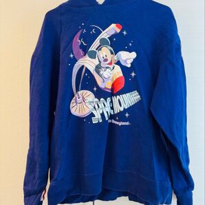 スペースマウンテン パーカー 東京ディズニーランド Disney ヴィンテージ トレーナー ネイビー ミッキー ドナルド