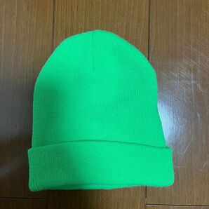 シンプル ニット帽 グリーン