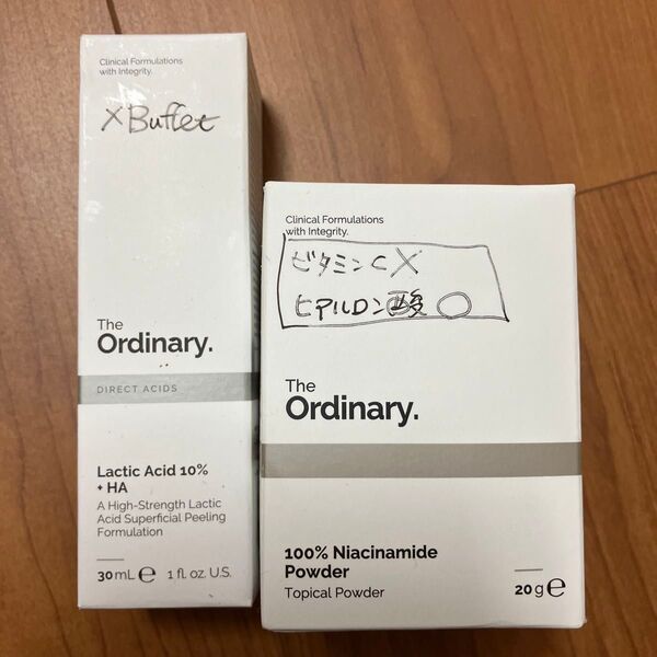 The Ordinary 美容液セット 乳酸ピーリング&ナイアシンアミド