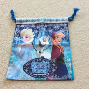 送料無料 Anna and Elsa’s FROZEN Fantasy Tokyo Disneland 巾着袋 未使用品 20cmx23cm ♪
