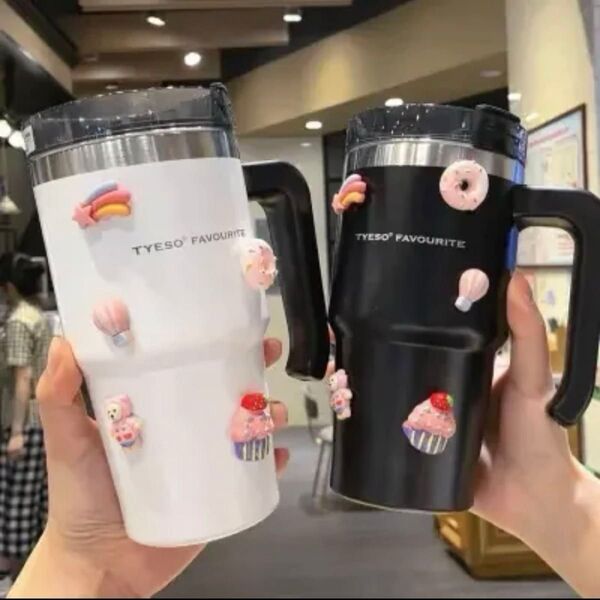 韓国発 カフェ TYESO タンブラー 20oz 600ml 取手付き スタバ スタンレー