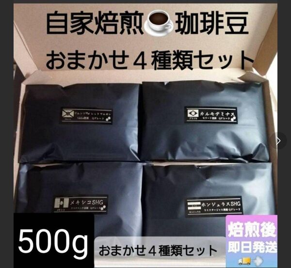 自家焙煎屋 有機JAS認証 高級珈琲豆 SpecialtyCoffee 4種類セット 500g