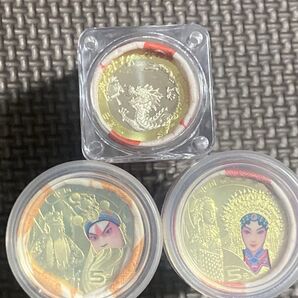 中国硬貨 2023&2024年中国記念硬貨 棒金セット3本 計60枚 2024年ドラゴン年記念硬貨&中国京劇芸術記念硬貨 大変レア