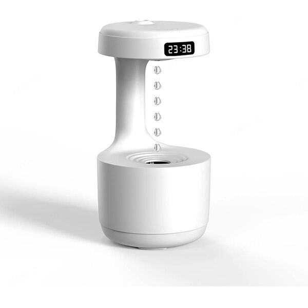 B 反重力加湿器、空気加湿器、600MLホーム LEDディスプレイ付きフォガー、オフィスベッドルームデスクトップ用空気清浄機 新品