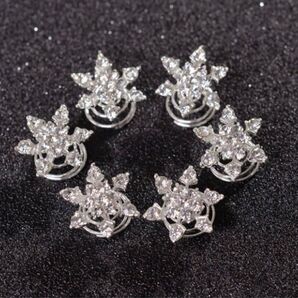 雪の結晶 ヘアピン スクリューピン 髪飾り アナ雪 エルサ 6個セット ディズニー コスプレ 仮装 ヘアアクセ